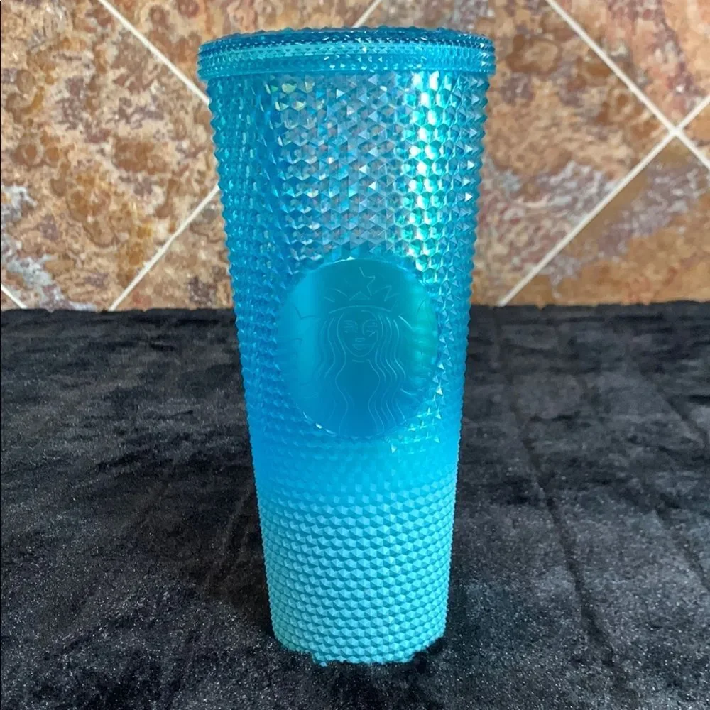 Starbucks Winter 2023 Glacier Blue Ombre GRADIENT Studded Tumbler Cold Cup 24 oz